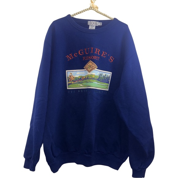 Sdi Other - 90’s Vintage McGuire's Resort Golf Crewneck Sweatshirt - Royal Blue